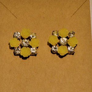 Yellow Roses Stud Earrings